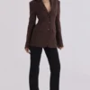 Luella Chocolate Crepe Hourglass Blazer Jacket