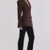 Luella Chocolate Crepe Hourglass Blazer Jacket