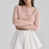Lumi White Cotton Flared Mini Shorts