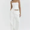 Luna White Cargo Trousers