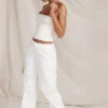 Luna White Cargo Trousers