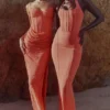 Carmella Coral Embellished Hand Beaded Maxi Dress