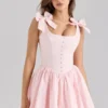 Lyla Pink Stretch Cotton Mini Dress