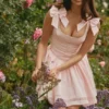 Lyla Pink Stretch Cotton Mini Dress