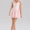 Lyla Pink Stretch Cotton Mini Dress