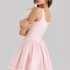 Lyla Pink Stretch Cotton Mini Dress