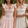 Lyla Pink Stretch Cotton Mini Dress
