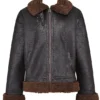 Madden Brown Vegan Shearling Aviator Jacket