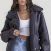 Madden Grey Vegan Shearling Aviator Jacket