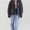 Madden Grey Vegan Shearling Aviator Jacket