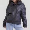 Madden Grey Vegan Shearling Aviator Jacket
