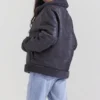 Madden Grey Vegan Shearling Aviator Jacket