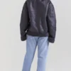 Madden Grey Vegan Shearling Aviator Jacket