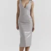 Madeleine Violet Ice Vinyl Midi Dress