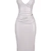 Madeleine Violet Ice Vinyl Midi Dress