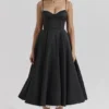 Mademoiselle Black Tulle Midi Dress