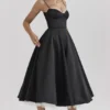 Mademoiselle Black Tulle Midi Dress