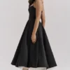 Mademoiselle Black Tulle Midi Dress