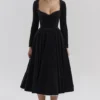 Mademoiselle Black Velvet Tulle Midi Dress + Bolero