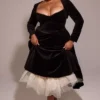 Mademoiselle Black Velvet Tulle Midi Dress + Bolero