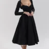 Mademoiselle Black Velvet Tulle Midi Dress + Bolero
