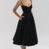 Mademoiselle Black Velvet Tulle Midi Dress + Bolero