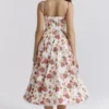 Mademoiselle Italian Rose Print Tulle Midi Dress
