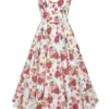 Mademoiselle Italian Rose Print Tulle Midi Dress