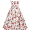 Mademoiselle Italian Rose Print Tulle Midi Dress