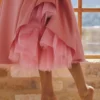 Mademoiselle Raspberry Satin Tulle Midi Dress