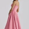 Mademoiselle Raspberry Satin Tulle Midi Dress