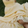 Mademoiselle Sunshine Yellow Satin Tulle Midi Dress