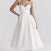 Mademoiselle White Tulle Midi Dress
