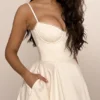 Mademoiselle White Tulle Midi Dress