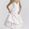 Mademoiselle White Tulle Midi Dress