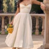Mademoiselle White Tulle Midi Dress
