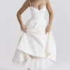 Mademoiselle White Tulle Midi Dress