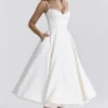 Mademoiselle White Tulle Midi Dress