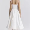 Mademoiselle White Tulle Midi Dress