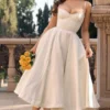 Mademoiselle White Tulle Midi Dress