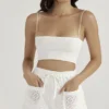 Mae White Broderie Anglaise Shorts