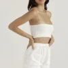 Mae White Broderie Anglaise Shorts