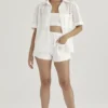 Mae White Broderie Anglaise Shorts