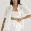 Mae White Broderie Anglaise Shorts
