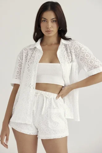 Carrie White Broderie Anglaise Shirt