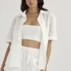 Mae White Broderie Anglaise Shorts