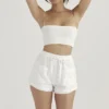 Mae White Broderie Anglaise Shorts