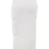 Maeve White Ribbed Knit Cargo Skirt