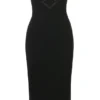 Magdalena Black Strapless Midi Dress