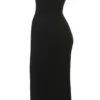 Magdalena Black Strapless Midi Dress